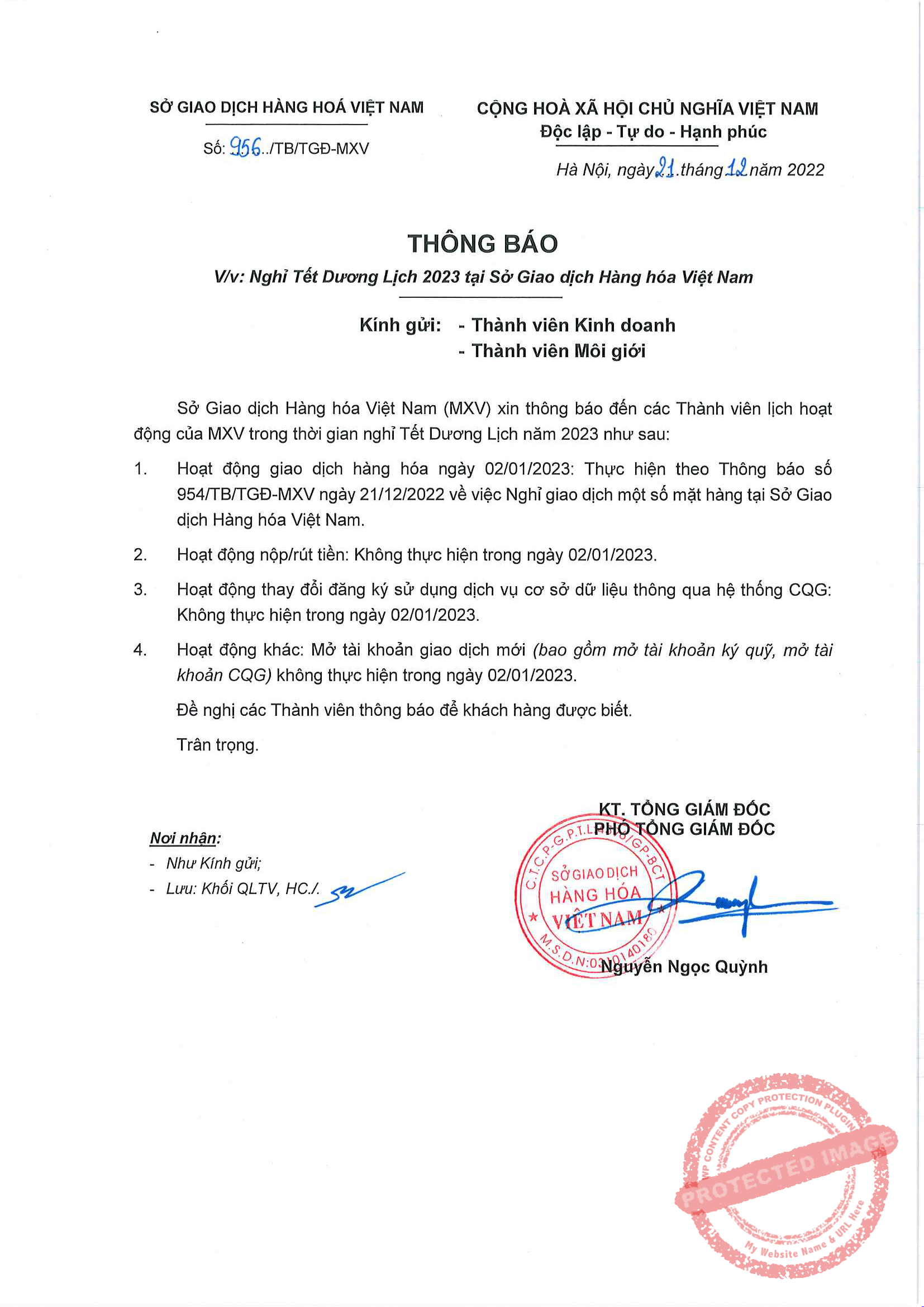 Thông Báo Nghỉ Tết Dương Lịch 2023