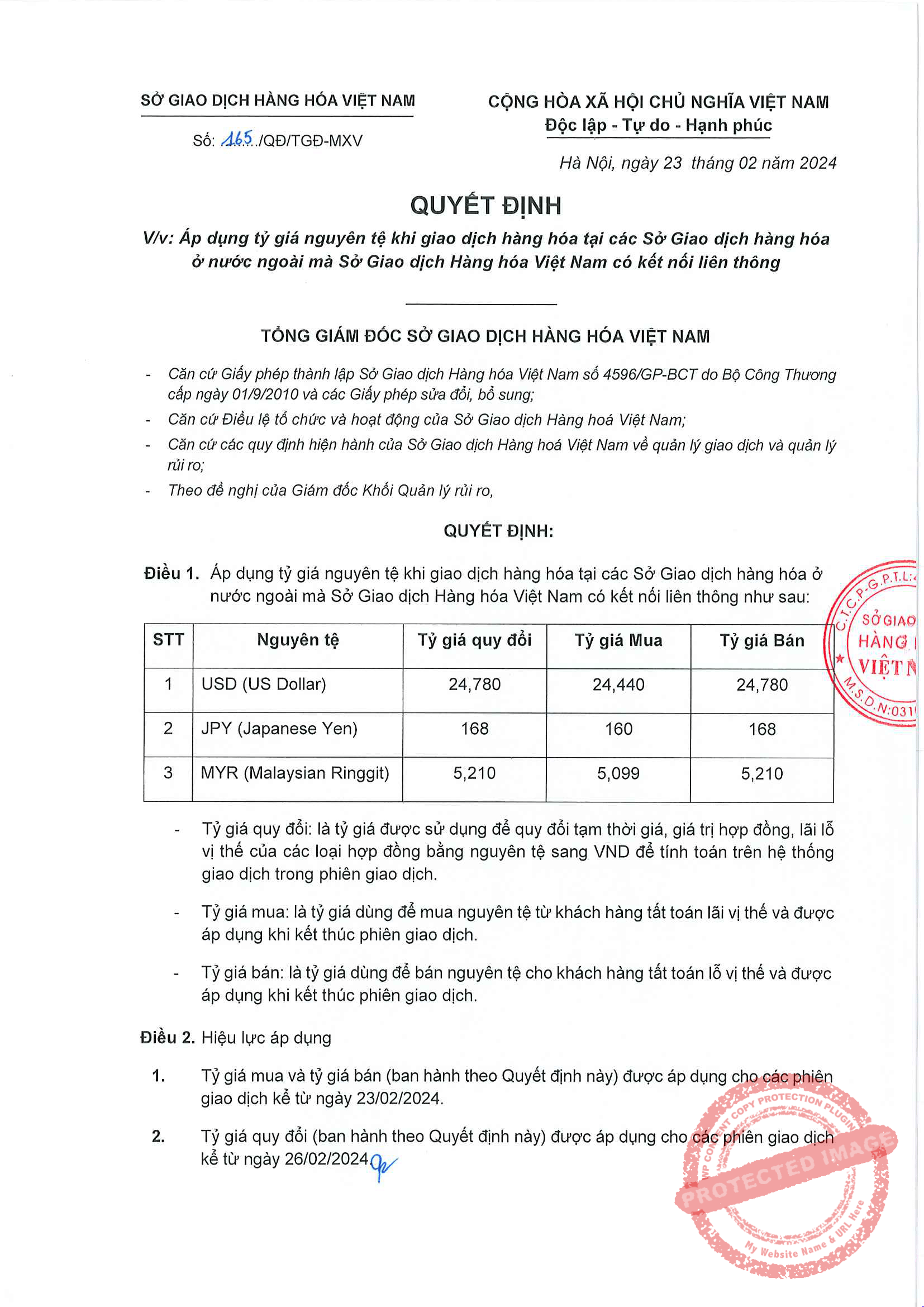 Tỷ Giá Nguyên Tệ Kể Từ Ngày 26/02/2024