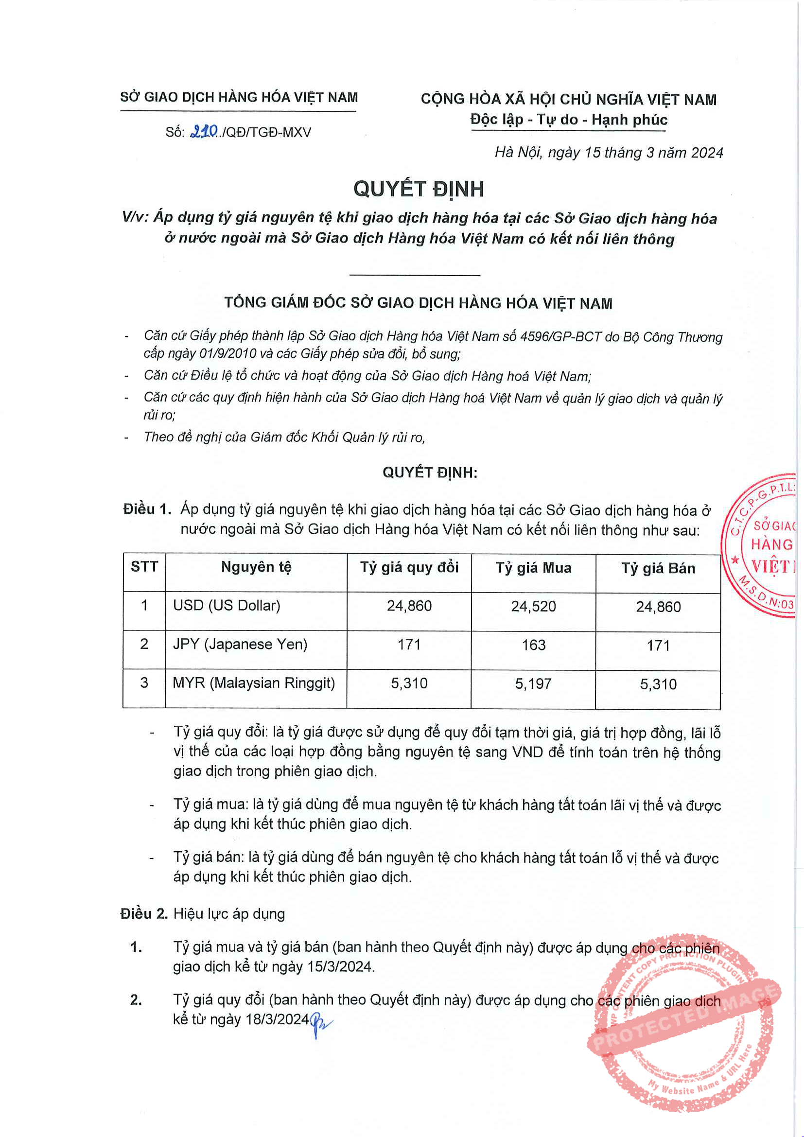 Tỷ Giá Nguyên Tệ Kể Từ Ngày 18/03/2024